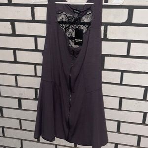 Gray sexy top zipper down